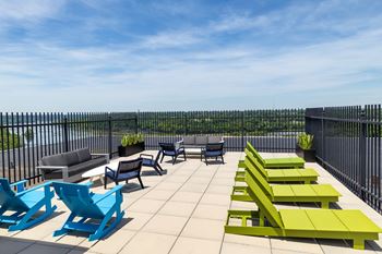 Sky lounge with comfy seating and amazing views!